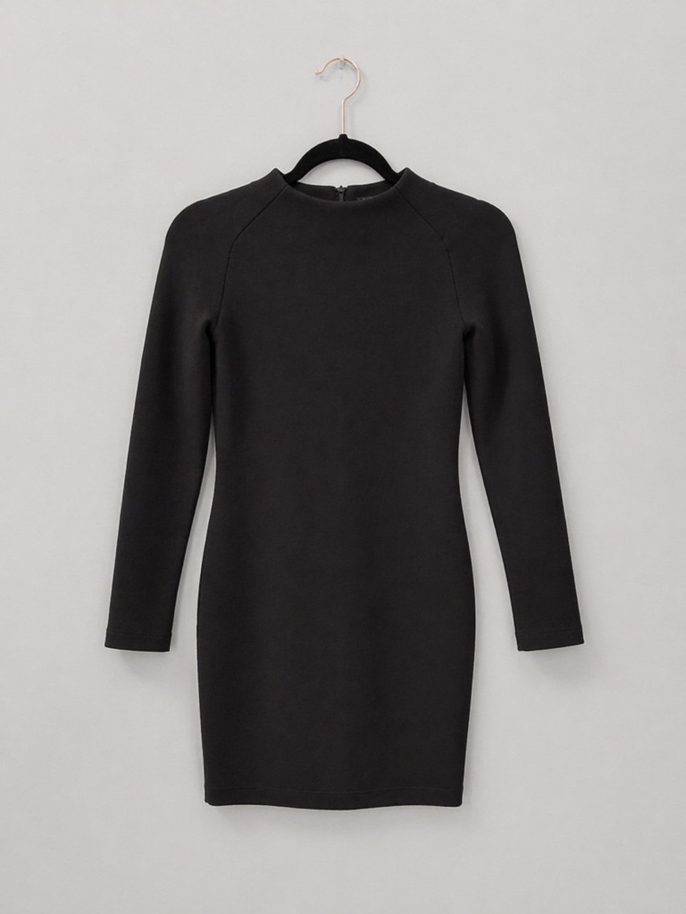 Zara Black Sweater Dress | Fitted Mini Knit Dress Minimal Chic Size: S